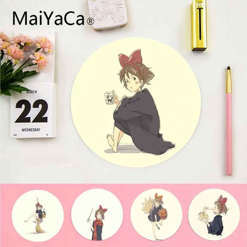 

MaiYaCa Cool New Kiki's Delivery Service Anime round Mouse pad PC Computer mat gaming Mousepad Rug For PC Laptop Notebook