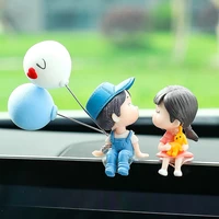 cartoon couples car decoration action figure figurines balloon ornament auto interior dashboard love accessories for girls gift