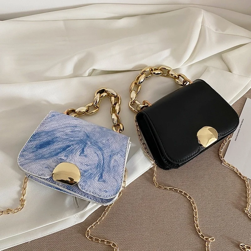

New British Simple Small Square Bag Women's Designer Handbag High-quality PU Leather Chain Mobile Phone Shoulder Bags