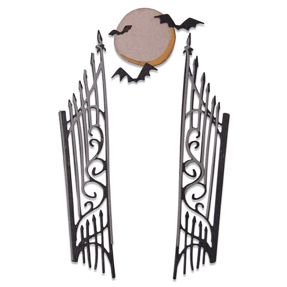 

Vintage Gothic Gate Metal Cutting Dies Halloween Bat DIY Embossed Scrapbooking Supplies Cut Dies For Cards Album Crafts Decor
