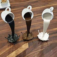 floating pouring liquid coffee mug cup design resin model miniature home decor