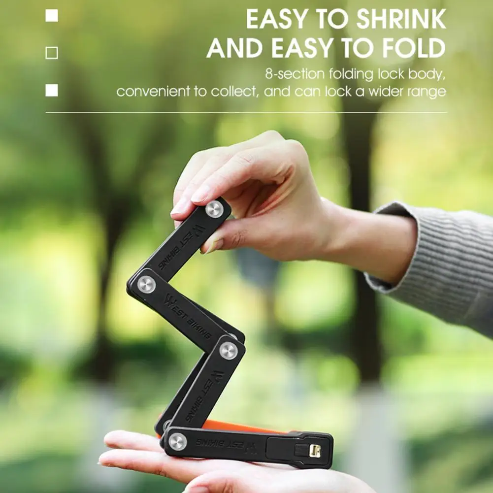 

PP внешний прочный износостойкий велосипедный замок, складной велосипедный замок безопасности, легкий для велосипеда