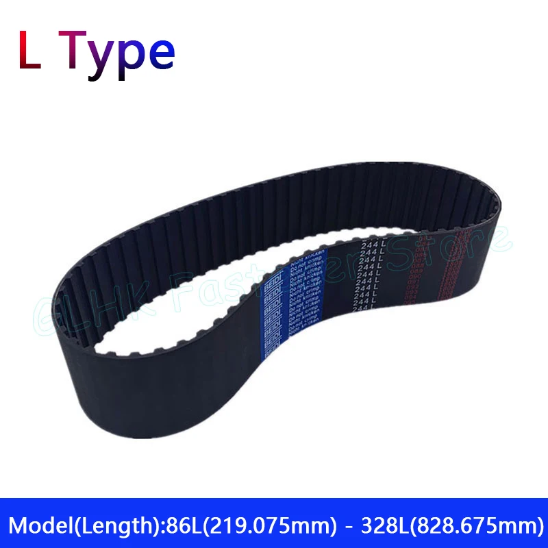 

Width 12.7/20/25/38mm L Type Drive Belts Pitch 9.525mm Rubber Closed Loop Timing Belt 86L 98L 100L 109L 113L to 328L