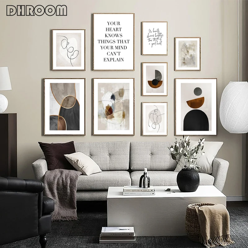 Абстрактный геометрический плакат настенное искусство скандинавский принт на