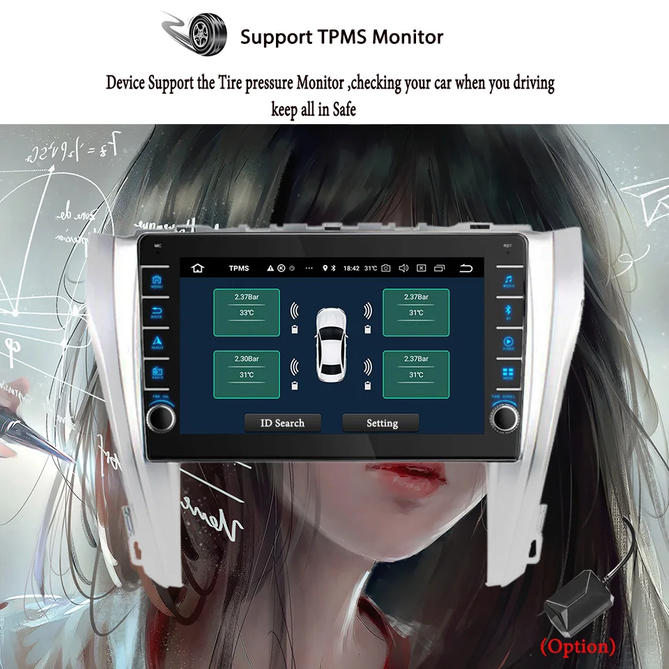 8G + 128G QLED экран автомобильное радио GPS навигатор монитор для Toyota Camry 2014 - 2017 лента