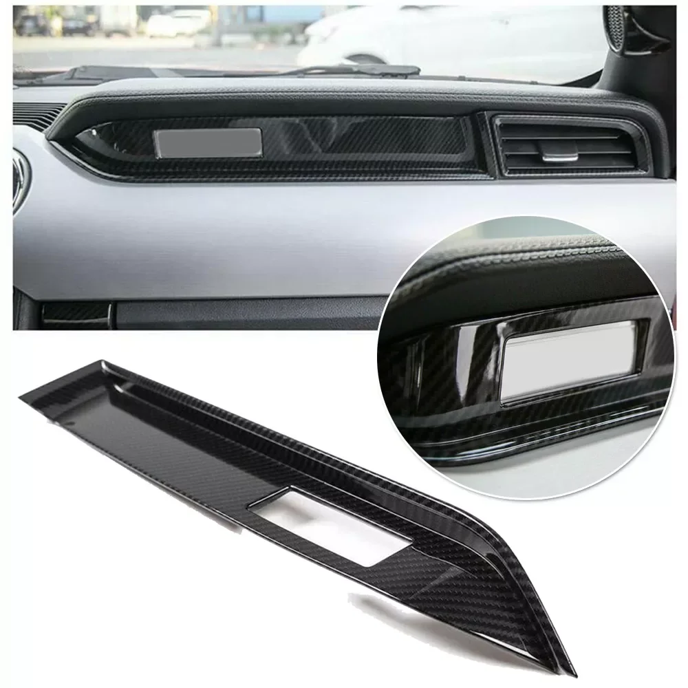 

Inner Co-pilot Dashboard Cover Trim For Ford Mustang 2015+ High-Quality ABS Carbon Fiber Black Dashboard Trim Cover