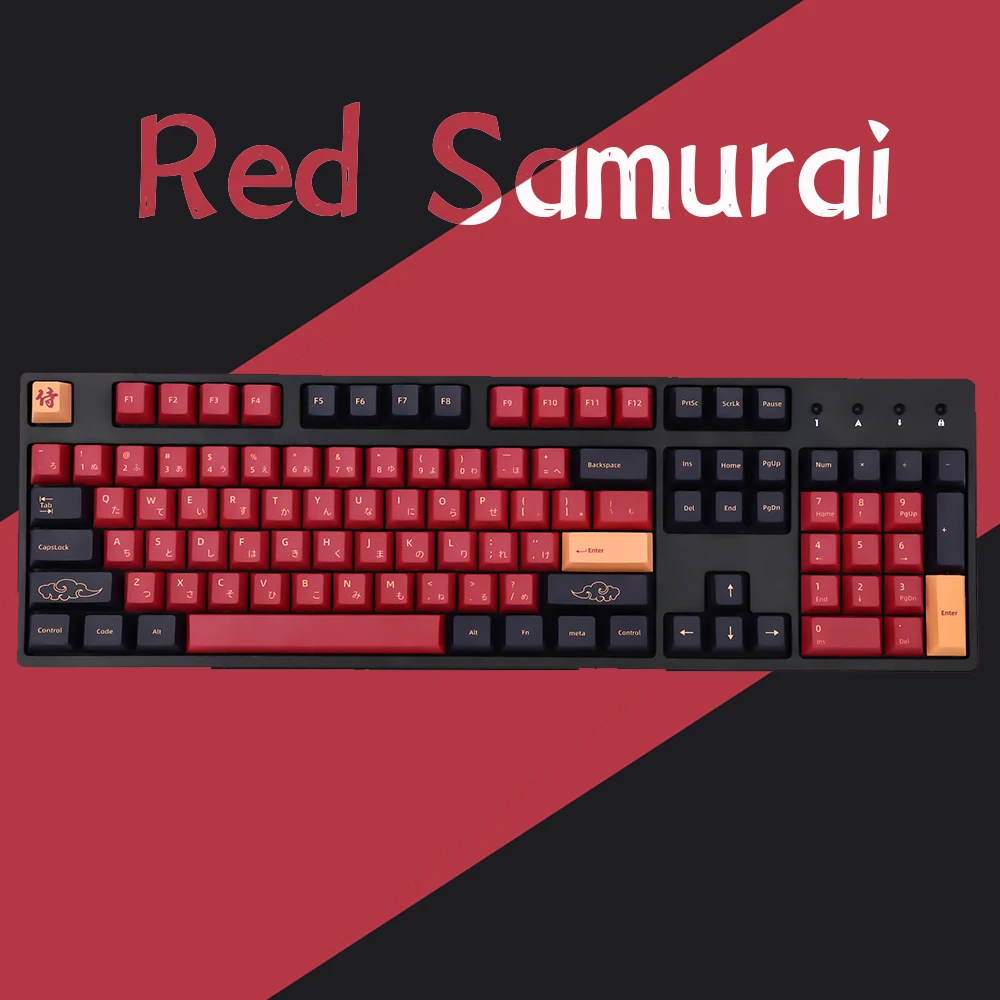 129/139/151 Keys Red Samurai Keycaps DYE-SUB Personalized PBT Keycap Suitable for switch opener GMK  mechanical keyboard