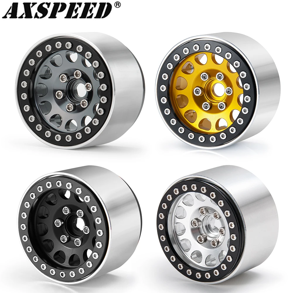 

AXSPEED 4Pcs 1.9" Beadlock Wheel Rim Extended 35mm Wheels Hubs for 1/10 RC Crawler Axial SCX10 TRX4 TRX6 D90 4WD Upgrade Parts