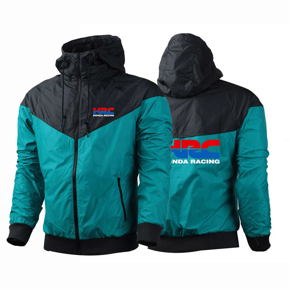 

2023 Moto For HRC Repsol Racing Men New Patchwork Zipper Waterproof Hooded Coat Outdoor Windbreaker Windproof Sportswear Jacket