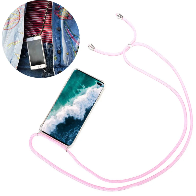 

Case For OPPO Reno 5 Pro Reno 4 Pro Reno 3 Pro F19 Find X2 Pro Lite Neo A53 A55 A73 A93 Crossbody Necklace Strap Cord Chain Case