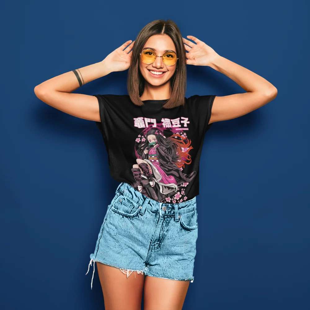 Футболка Nezuko с изображением рассекающего демонов аниме футболка Tanjiro KNY Doma Манга