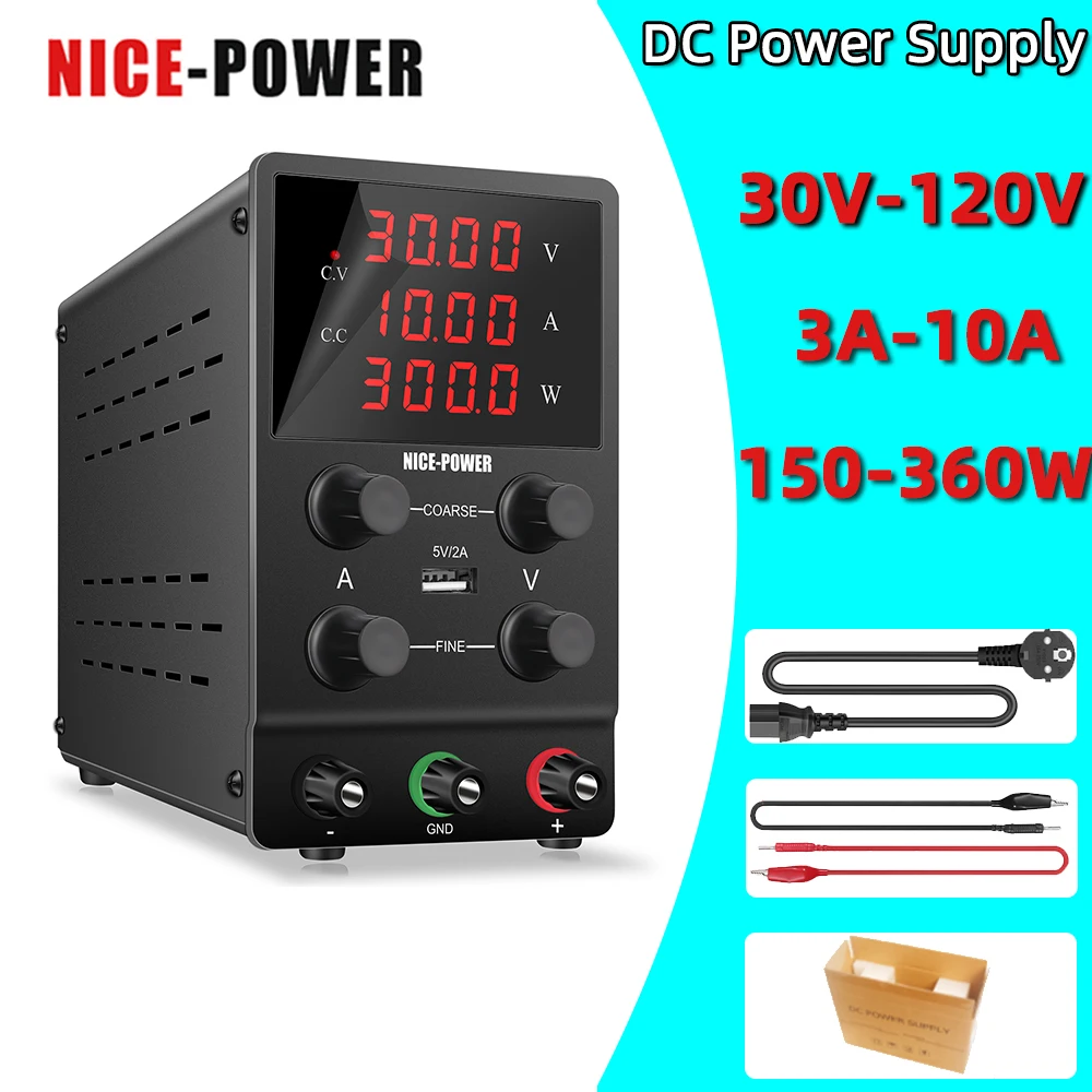 

30V 5A DC Adjustable Lab Power Supply 30V 10A Regulated Laboratory Voltage Regulator Stabilizer Switching Bench Source 120V 3A