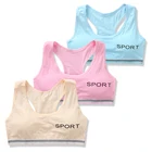 5 шт.лот Teenageer для девочек Спортивная одежда для занятий фитнесом, нижнее белье Беспроводной бюстгальтер для подростка с нагрудными вкладышами хлопковый спортивный бюстгальтер для молодых девушек