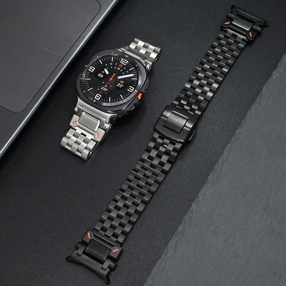 Ремешок из нержавеющей стали для Samsung Galaxy Watch Ultra 47 мм мужской звеньевой браслет