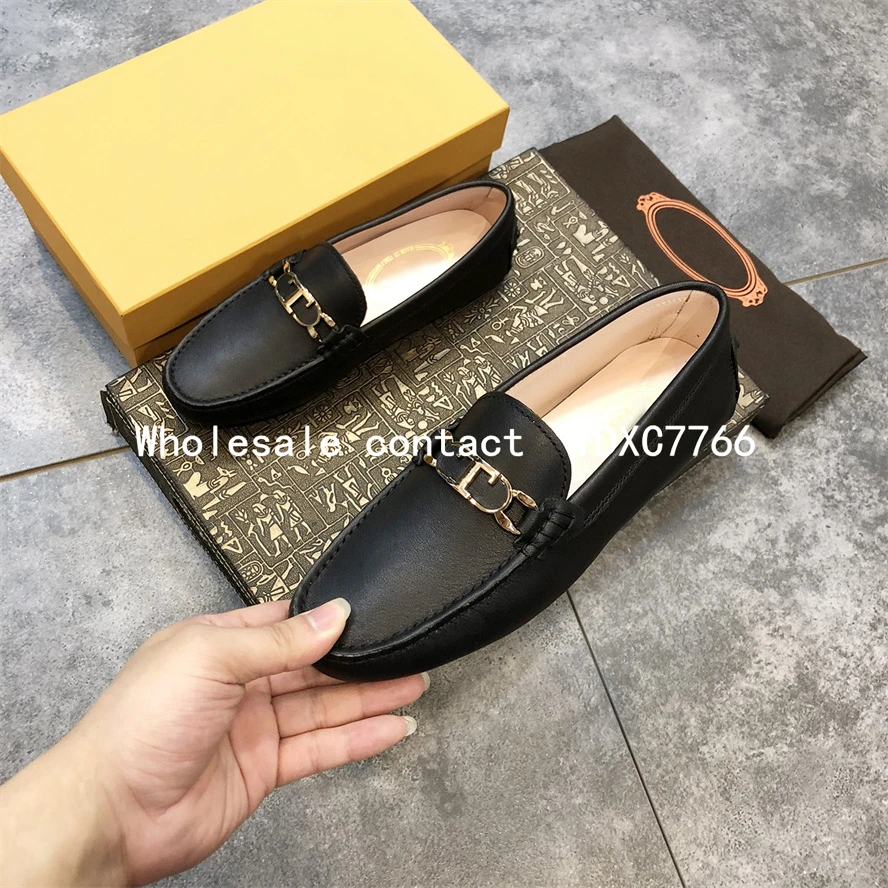 New cowhide bottom pea shoes spring and autumn and summer shallow mouth fashion casual single shoes women's shoes flats loafers