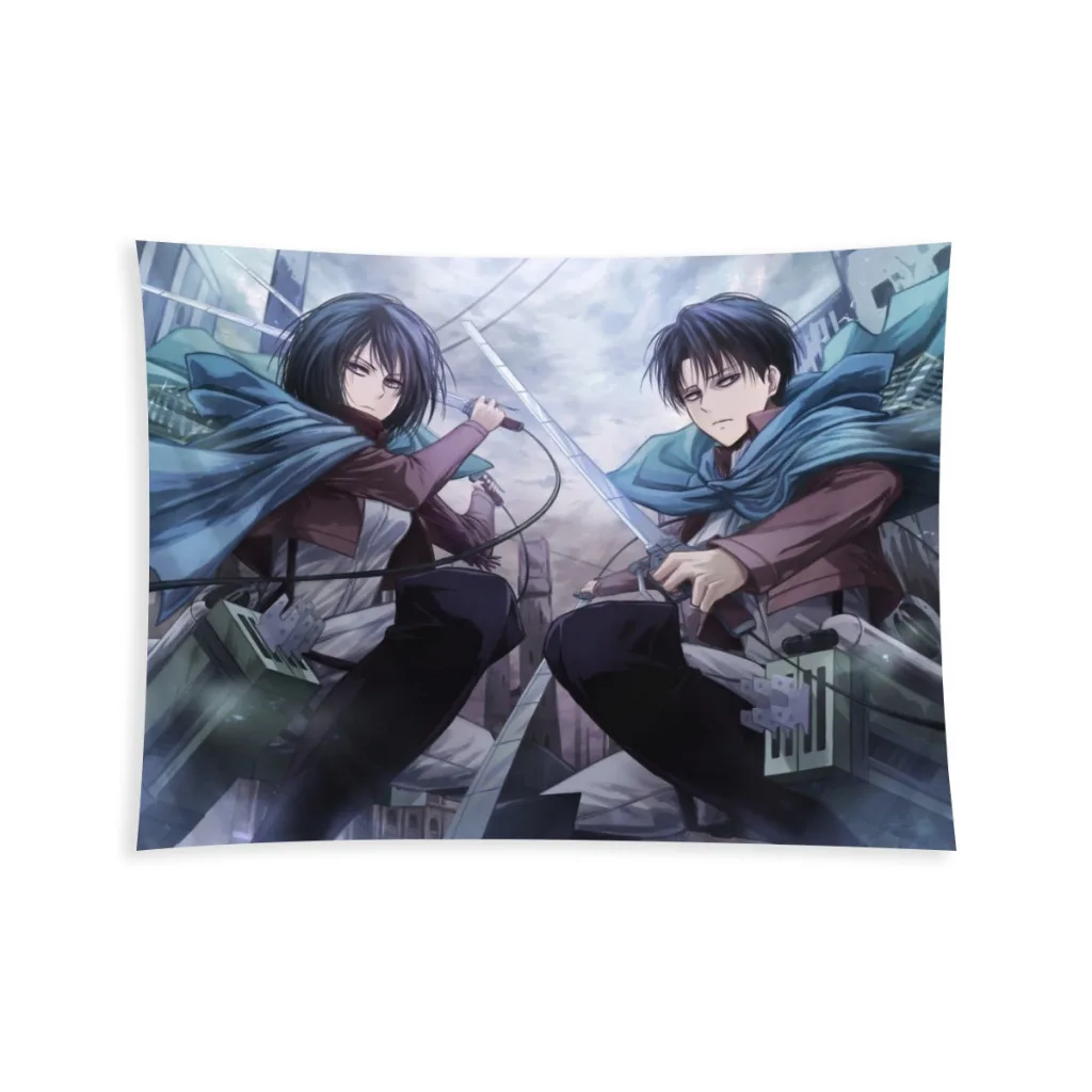 Levi Mikasa гобелен для спальни Attack On Titan SnK аниме фон подвесное одеяло Декор комнаты