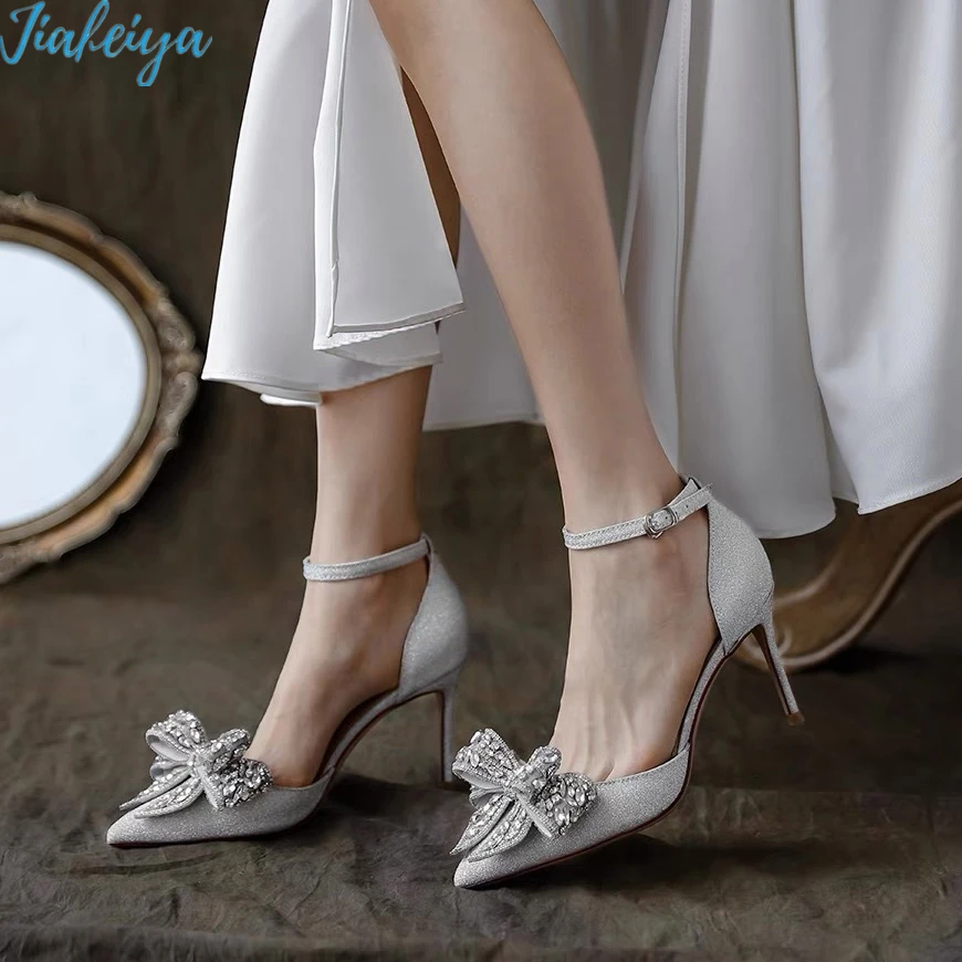 

Pumps Sexy Women's High -heeled Shoes Women's Wedding Fashion Bow Bing High Heel Women's Shoes Zapatos De Mujer Butterfly Shoes