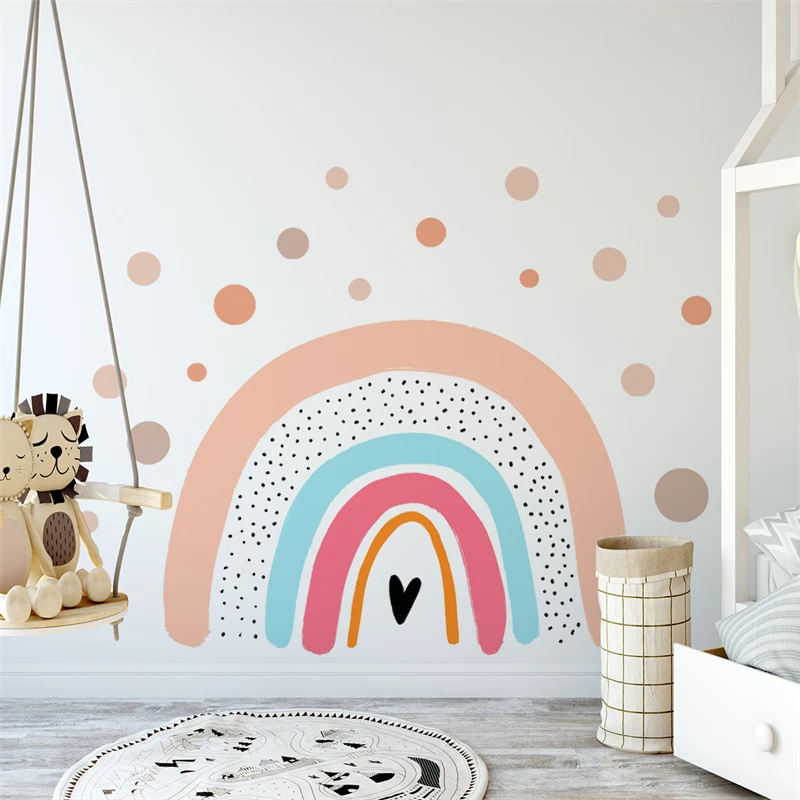 Rainbow Wall Vinyl Decals Stickers for Kids Rooms Nursery Baby Children's Decoration Home Decor