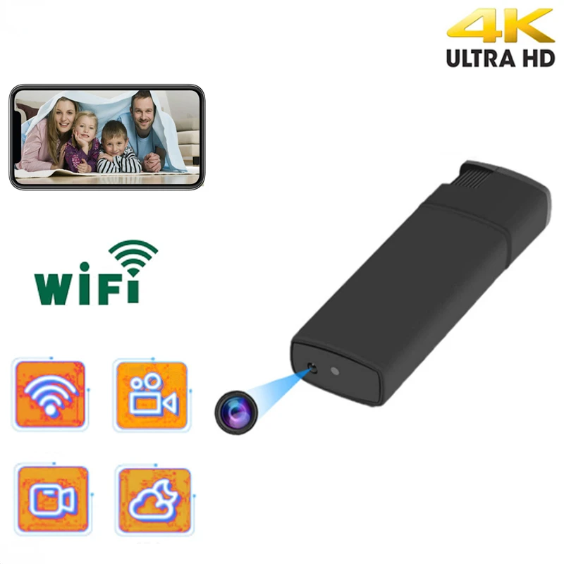 

USB-зажигалка для видеокамеры, HD 4K, Wi-Fi