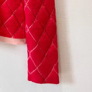 

2022 Spring New Red Rhinestone Knitted Sweater Women Cardigan