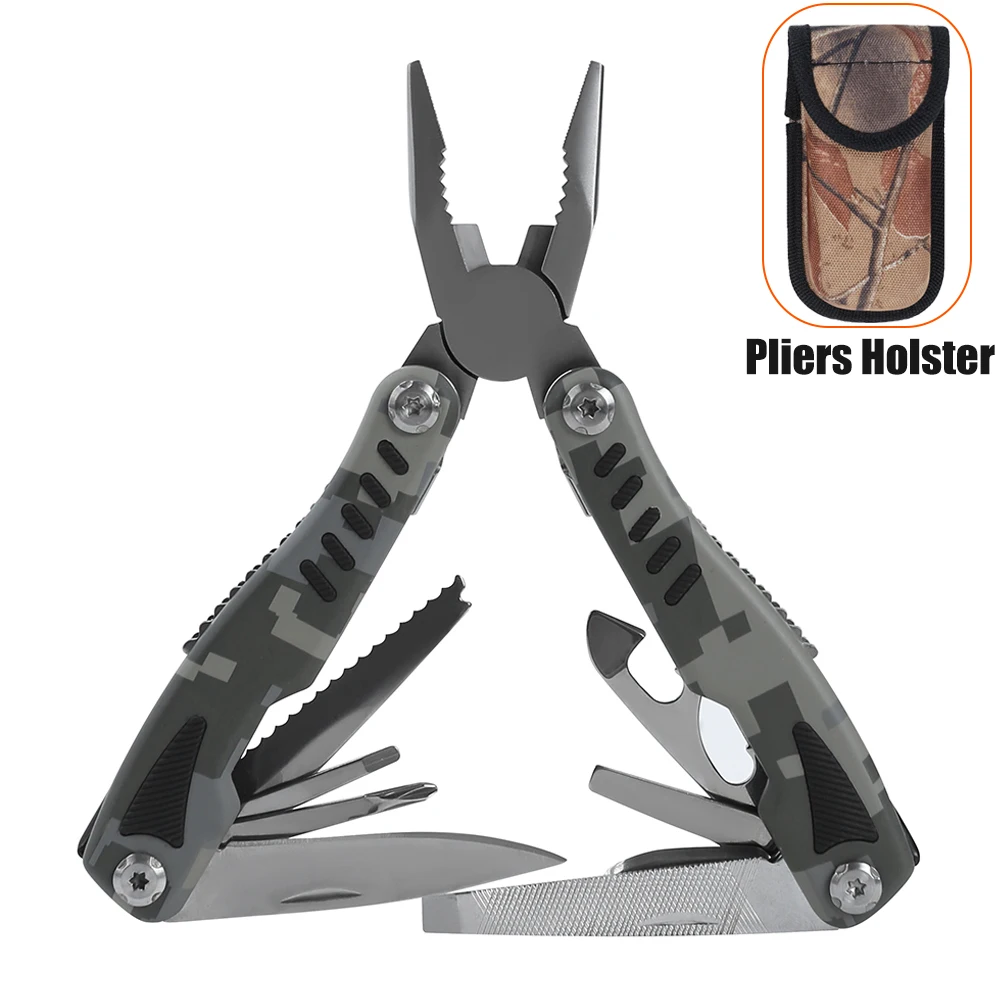 

9-in-1 Tactical Multifunctional Pliers Hard Stainless Steel Pliers Foldable Self-Locking Multi-pliers Outdoor Survival Multitool