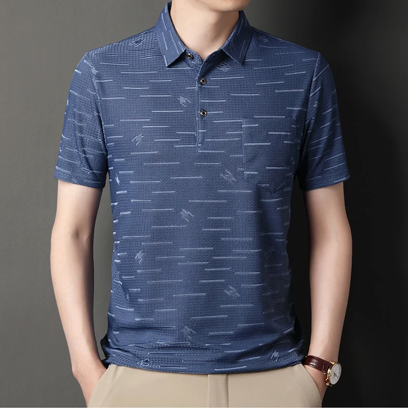 

2022 New Summer Breathable Polo Shirt Men Top Brand Casual Classic Polos Men Korean Slim Fit Business Short Polo Shirts