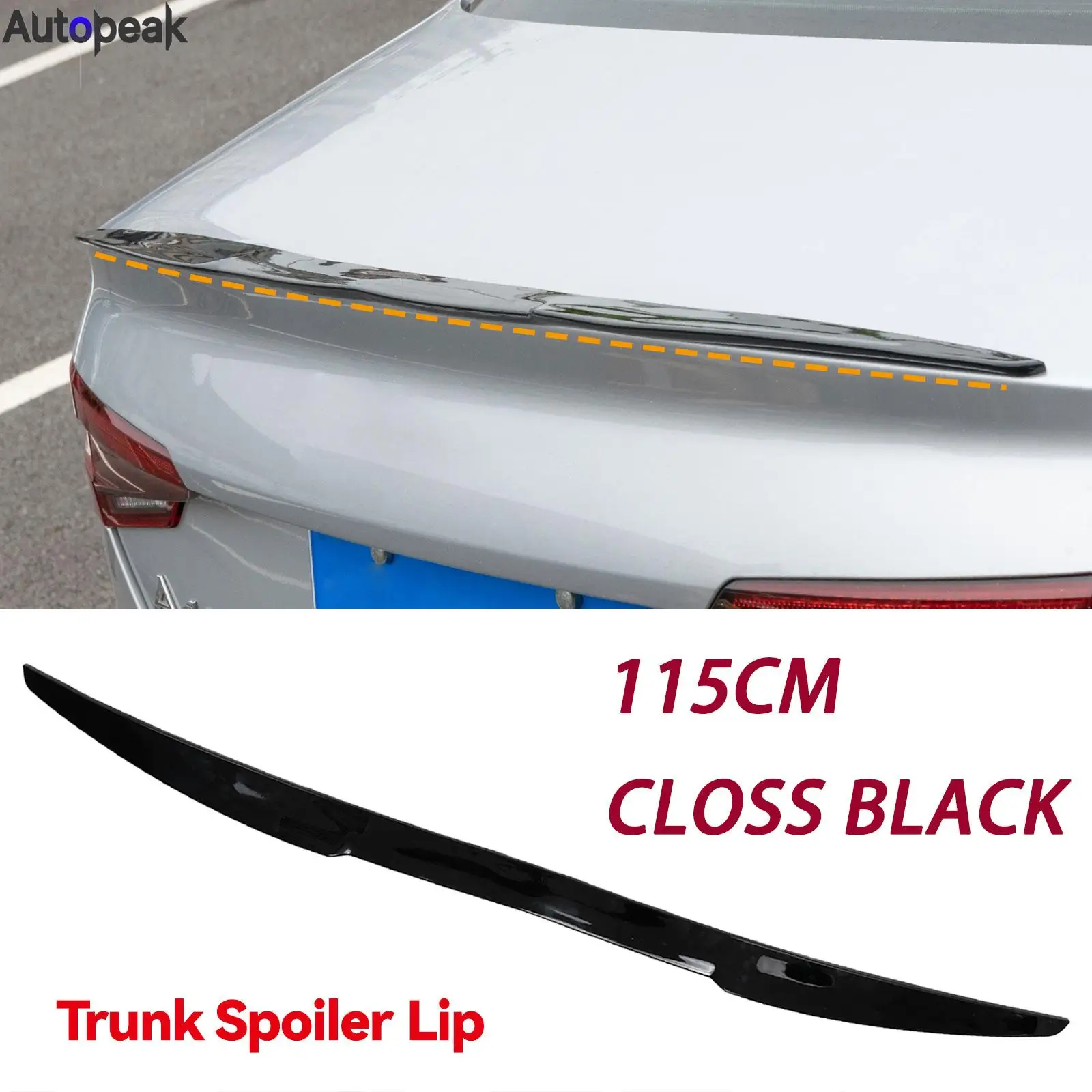 

Universal Glossy Black Car Rear Extension Trunk Spoiler Boot Wing Lip ABS For BMW AUDI VW BENZ FORD Tesla 3 Y Sedan Models 45in