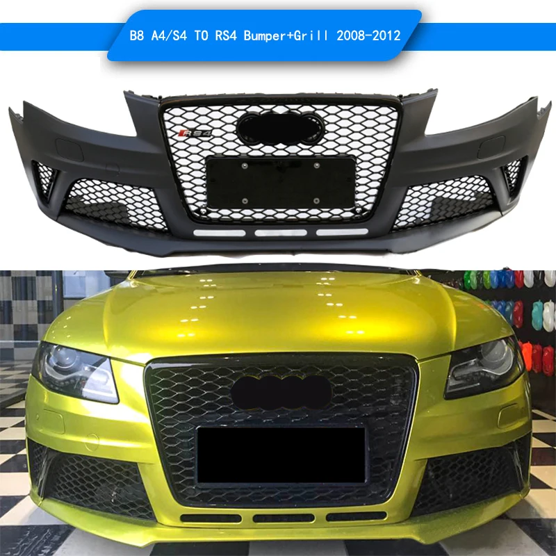 B8 A4 S4 TO RS4 автомобильный Bodykit подходит для Audi 2008-2012 замена на новый передний бампер