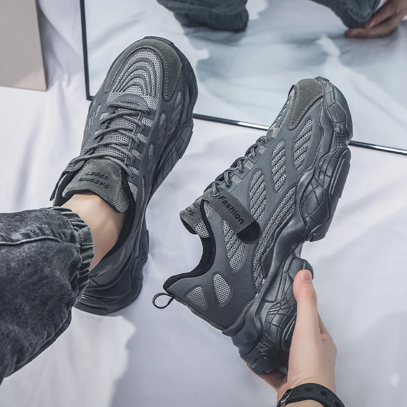 

Casual Sneakers 2023 Shoes for Men Mesh Breathable Men's Sports Shoes Autumn Lace-up Chunky Shoes Comfortable Walking Sneakers