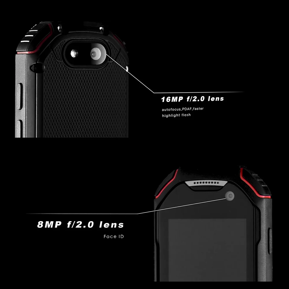 Unihertz Atom 4G Rugged Smartphone 4GB RAM 64GB ROM 2.45 inch Android 9 Octa Core Cellphones unlocked Mobile Phone 2000mAh NFC