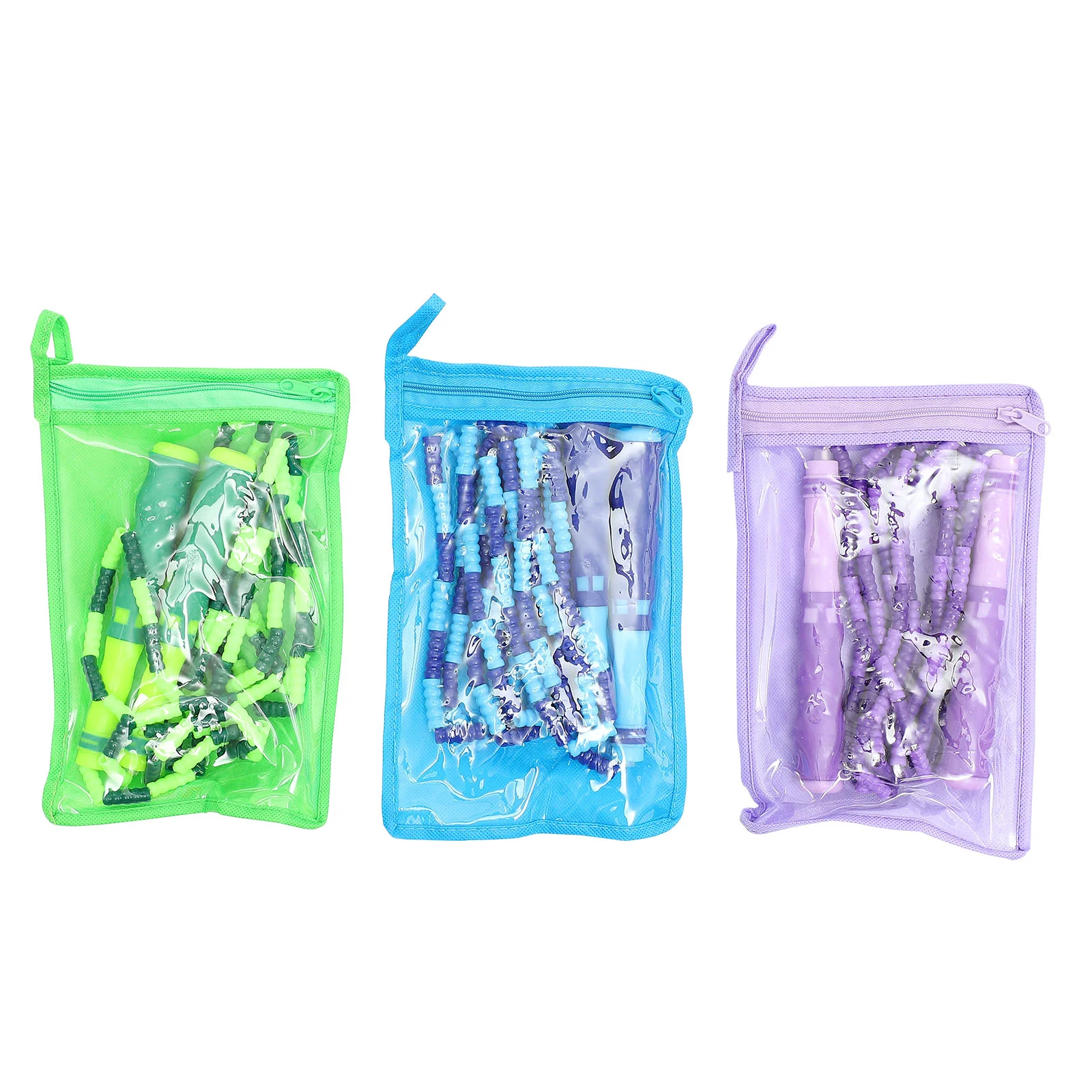 

3pcs Portable Fitness Beaded Kids Jump Ropes Outdoor Skipping Ropes Exercise Equipment