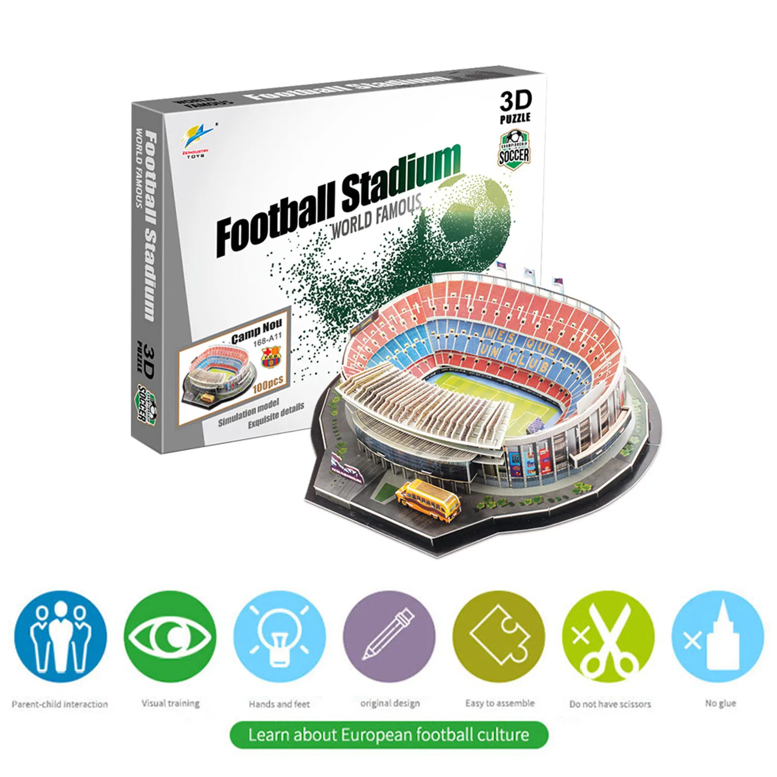 

3D пазл «сделай сам», модель футбольного стадиона, сборная детская конструкция