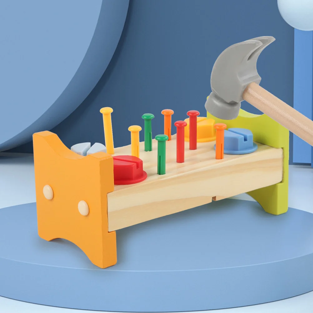 

Nut Knock Dingta Kids Workbench Children Pounding Peg Workbench Toy Kids Set Wooden Baby