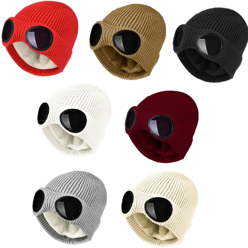 

Ski Goggle Beanie Crochet Hat Cute Ski Hat With Goggles Knitted Beanie Hat