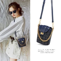 mini women shoulder bag fashion pu leather handbag summer luxury designer messenger phone bag versatile trend chain bucket bag