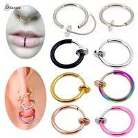 2pcs multicolor fake nose rings hoop helix piercing fake piercing labret lip tragus piercing clip ear cuff faux earrings jewelry