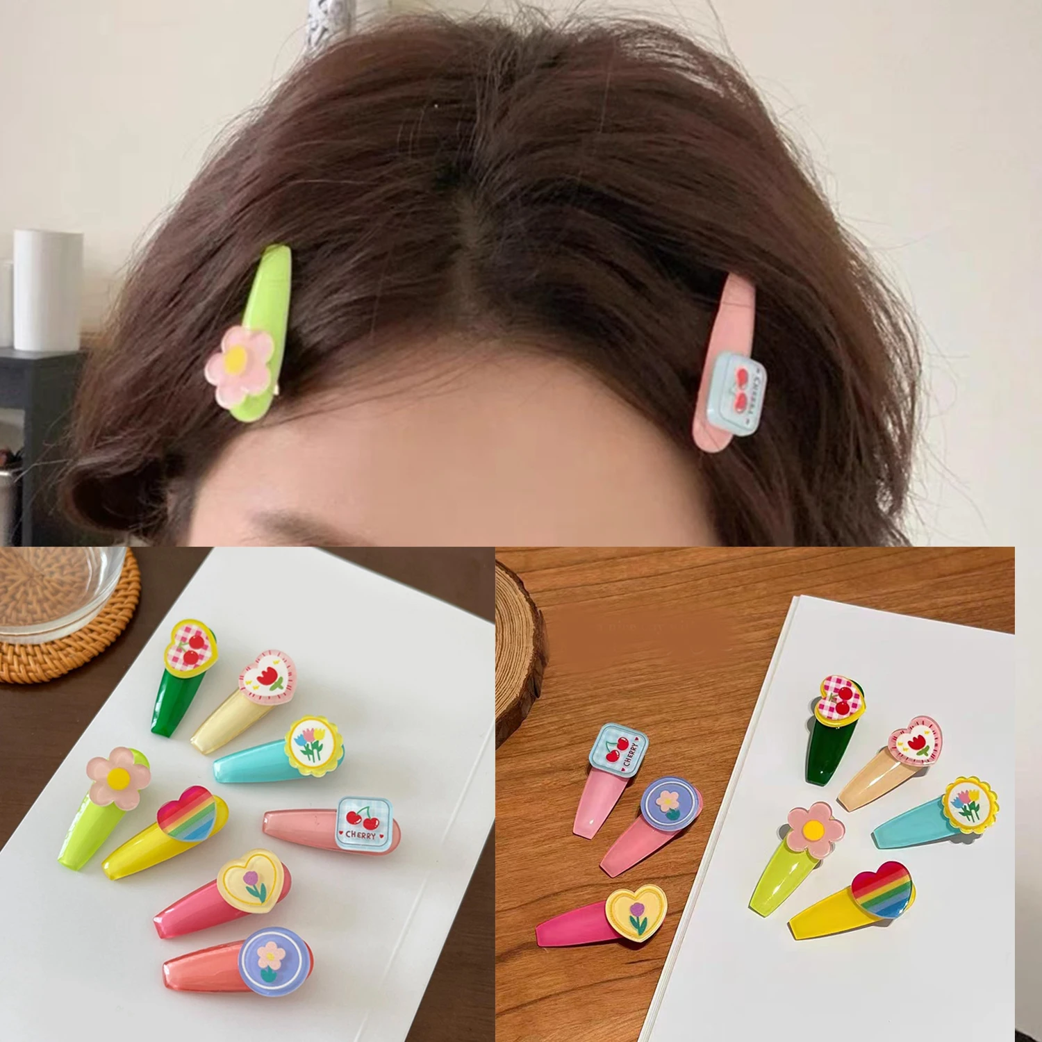 

Candy Color Tulip Flower Hairpin Women's Side Bangs Clip Headdress High-grade Hair Hairpin Acrylic Clips Cherry Hair Accessories