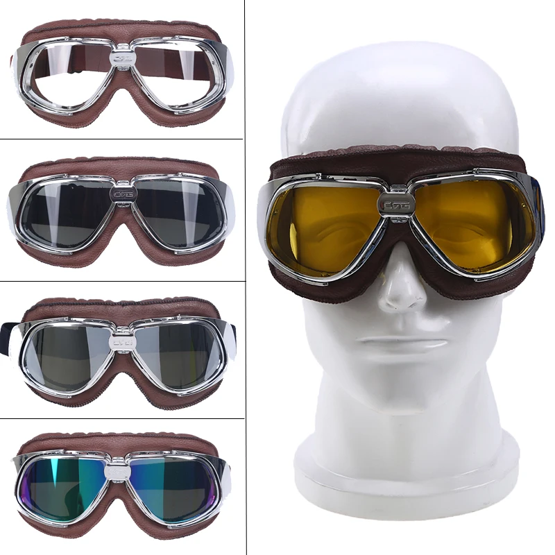 

POSSBAY Ski/Snowboard/Skate Goggles Cafe Racer Glasses Vintage Motorcycle Motocross Goggles Helmets Glasses Eyewear Googles