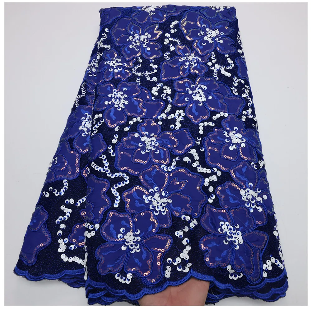 

NI.AI African Lace Fabric Embroiderey Sequins Velvet Lace French Net Lace Nigerian Flocking Lace Fabric For Party Dress LY574