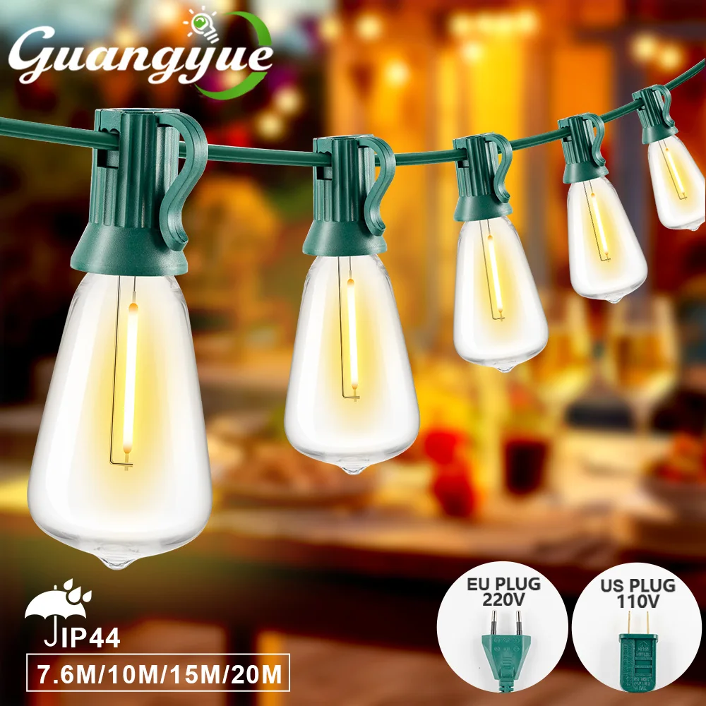 Противоударная сказочная лампа ST38 для сада лампа-строка Эдисона улицы винтажные