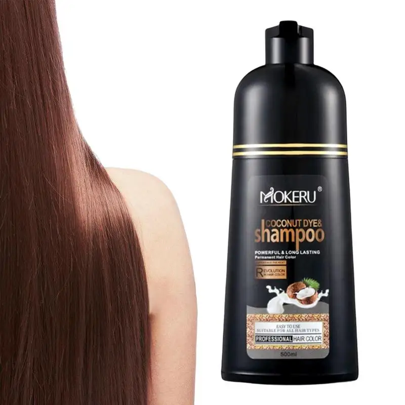 

Hair Color Shampoo 500ml Long Lasting Black Dye For Men Women Herbal No Fade Formula Non-Stick Scalp Fast Acting Black Hair Dye