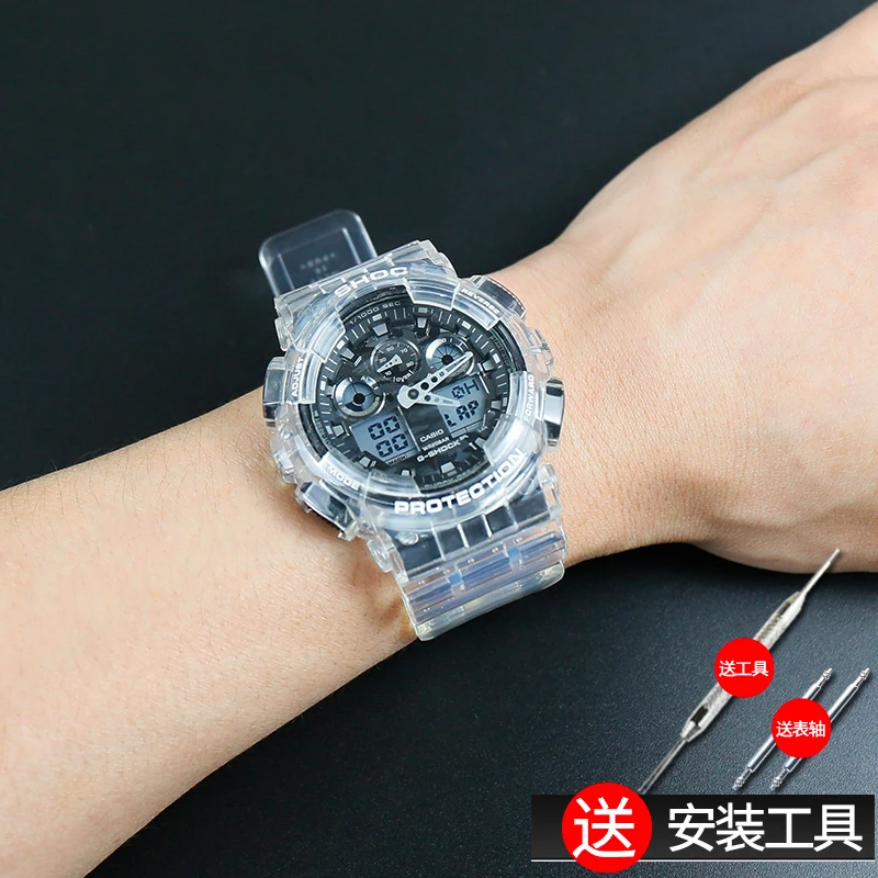 GA110 серия ремешок чехол для часов GSHOCK Смола прозрачный Casio аксессуары наручных GA100