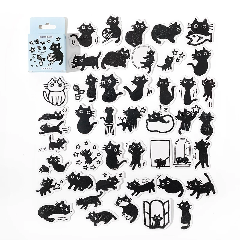 

45 шт. милые стикеры маленькая черная кошка декоративная фотография этикетка для скрапбукинга дневник канцелярские принадлежности альбом для телефона Журнал Планировщик