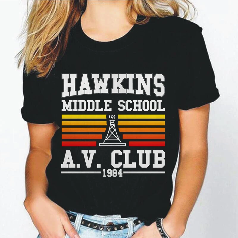 

Hawkins Middle School A.V. Club Stranger Things 4 T Shirt Clothing Summer Oversize Aesthetic Tshirts Stranger Things 4 T-shirt