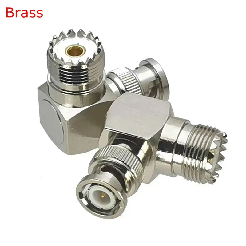 

1Pcs SO239 SO-239 UHF Female To Q9 BNC Male Connector UHF SL16 SO239 Female To BNC Female 90 Degree Right Angle RF Adapter Brass