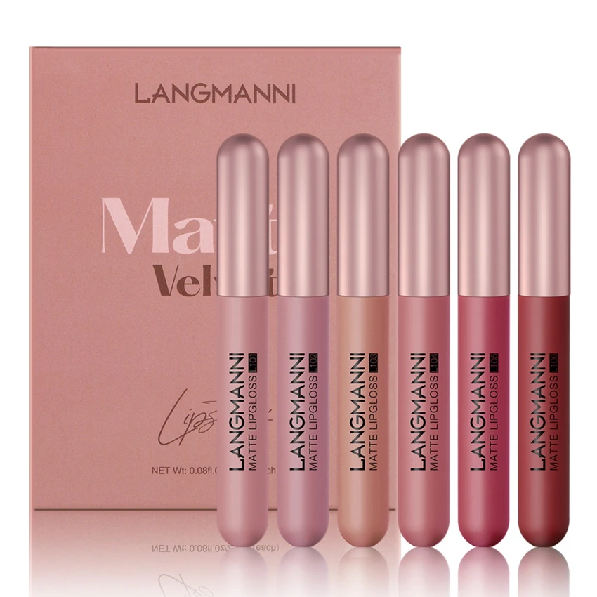 

Набор увлажняющих помад, 6 шт., женская модная матовая бархатная Помада для губ тыквенного цвета, Косметика для макияжа