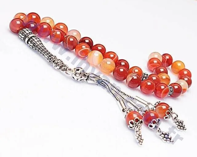 IQRAH Agate Stone Rosary (925 STERLING SILVER)