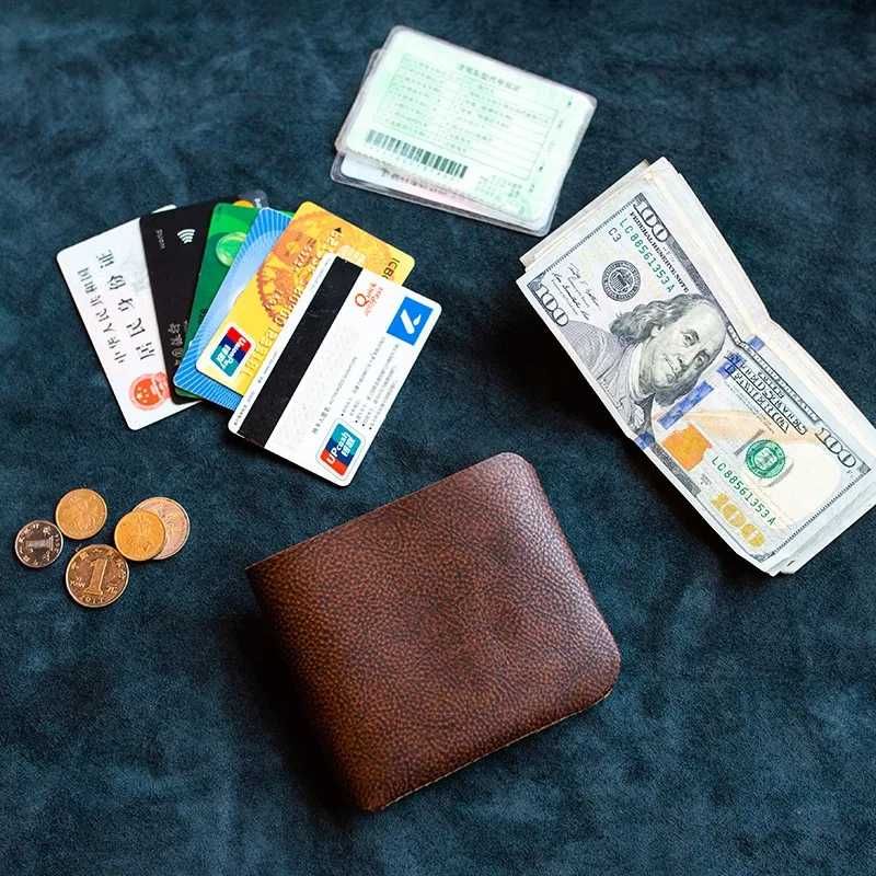 

Handmade Leather Wallet For Men,Personalized Bifold Credit Card Wallet,Vintage Genuine Leather Purse,Best Gift for Father