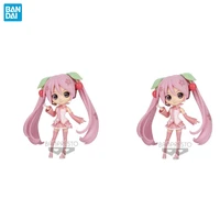 bandai original hatsune miku anime figure bp 14cm sakura miku q posket version anime figurine model toys for girls gift