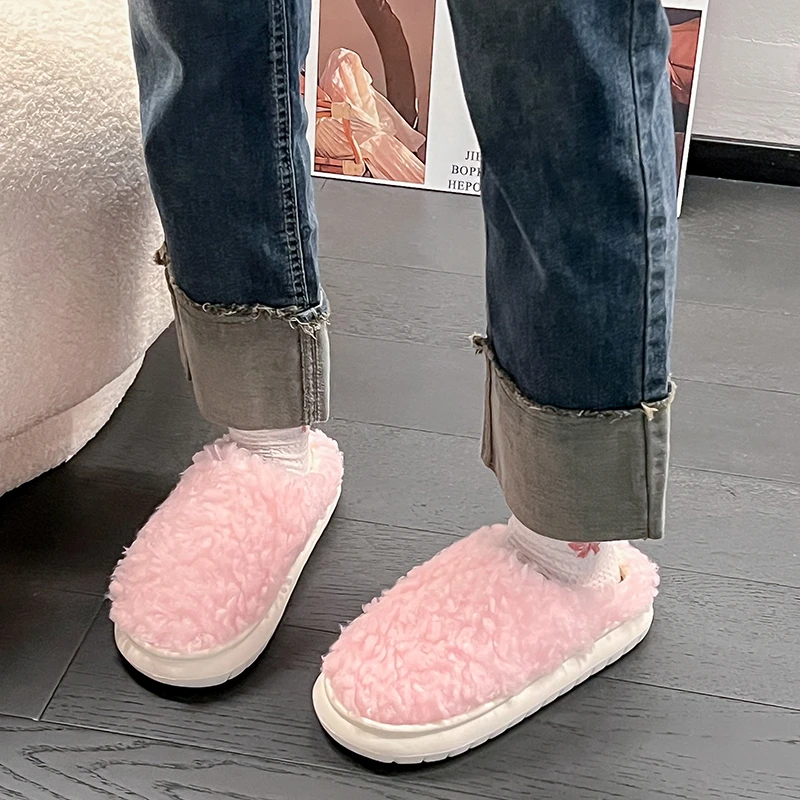 

Flat with Solid Women's Slippers Female Shoes on Sale 2023 High Quality Indoor Short Plush Slippers Fashion Rubber Pantuflas